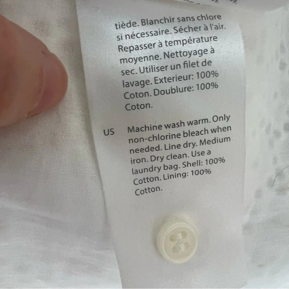 COS White Eyelet Lace Top Blouse 100% Cotton Size 8 - Picture 4 of 4